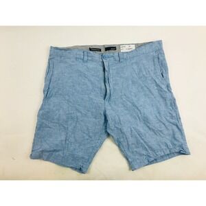 Bruno Shorts Men's Size 36 Sky Blue Chino Classic Fit Flat Front Washable Linen